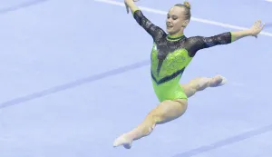 Zagreb, 15.08.2026 - Europsko prvenstvo za gimnastičarke - finala na spravama (Parter). Na fotografiji Angelina Melnikova. foto HINA/ Daniel KASAP/ dk