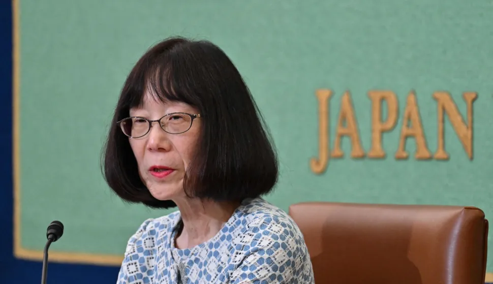 (FILES) Japanese Judge Tomoko Akane, President of the International Criminal Court (ICC), delivers a speech during a press conference at the Japan National Press Club in Tokyo on June 14, 2024. The United States on August 18, 2026, announced sanctions against ICC President Tomoko Akane of Japan and Senior Trial Lawyer Abdoulaye Seye of Senegal as part of its campaign against the "politicized" court. "These individuals have directly engaged in efforts by the ICC to investigate, arrest, detain, or prosecute officials whose government has not consented to ICC jurisdiction," Secretary of State Marco Rubio said in a statement announcing the measures. (Photo by Kazuhiro NOGI/AFP)