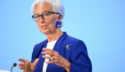 (FILES) European Central Bank (ECB) President Christine Lagarde gestures as she addresses a press conference on the Eurozone's monetary policy, at the central bank's headquarters in Frankfurt am Main, western Germany, on June 11, 2026. The European Central Bank on July 23, 2026 kept its key deposit rate unchanged at 2.25 percent and said it was "closely monitoring" the inflationary impact of fresh conflict in the Middle East. (Photo by Kirill KUDRYAVTSEV/AFP)