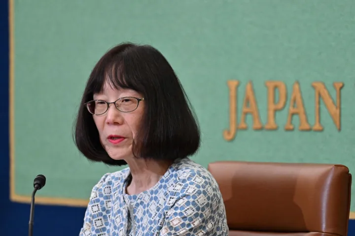 (FILES) Japanese Judge Tomoko Akane, President of the International Criminal Court (ICC), delivers a speech during a press conference at the Japan National Press Club in Tokyo on June 14, 2024. The United States on August 18, 2026, announced sanctions against ICC President Tomoko Akane of Japan and Senior Trial Lawyer Abdoulaye Seye of Senegal as part of its campaign against the "politicized" court. "These individuals have directly engaged in efforts by the ICC to investigate, arrest, detain, or prosecute officials whose government has not consented to ICC jurisdiction," Secretary of State Marco Rubio said in a statement announcing the measures. (Photo by Kazuhiro NOGI/AFP)