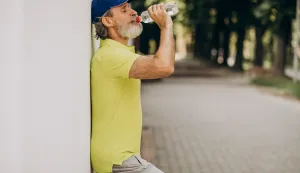 Handsome man drinking water in park after joggingSUHO DOBA Ekstremno toplo ljeto jo&scaron; se ne da, obilnijih padalina nema na vidikuMain Headline:Tek će nam jesen donijeti spas od nesnosne žege