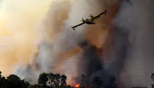 Zerava, 14.08.2026. - Jo&scaron; traje ga&scaron;enje požara otvorenog prostora koji je izbio oko 15 sati između Žerave i Ninskih Stanova, Foto HINA/Zvonko KUCELIN