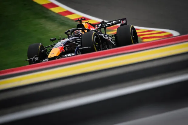 (FILES) Red Bull Racing's Dutch driver Max Verstappen takes part in the first practice session at the Spa-Francorchamps circuit, in Spa, ahead of the Formula One Belgian Grand Prix, on July 17, 2026. The Red Bull team announced on August 20, 2026 that it has extended the contract of Dutch driver Max Verstappen, four-time Formula 1 world champion, who will remain with the Austrian outfit through the end of the 2030 season. (Photo by Andrej ISAKOVIC/AFP)