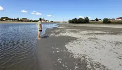 Osijek, 13. 07. 2026., Drava, rijeka Drava, nizak vodostaj, vodostajSNIMIO BRUNO JOBST
