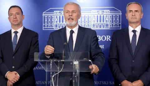 20.08.2026., Zagreb - Klub zastupnika HDZ-a u Hrvatskom Saboru je odrzao konferenciju za medije o politickim aktualnostima. Photo: Marko Seper/PIXSELL