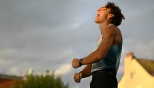 Sweden's Armand Duplantis reacts after clearing the bar as he competes in the men's Pole Vault during the World Athletics Diamond League athletics meeting at the Stade Olympique de la Pontaise in Lausanne, on August 20, 2026. (Photo by Fabrice COFFRINI/AFP)