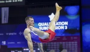 Zagreb, 19.08.2026 - Europsko prvenstvo za gimnastičare - vi&scaron;eboj pojedinačno i kvalifikacije po spravama. Na fotografiji Illia Kovtun.foto HINA/ Admir BULJUBA&Scaron;IĆ/ abu
