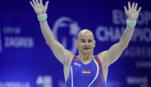 Zagreb, 19.08.2026 - Europsko prvenstvo za gimnastičare - vi&scaron;eboj pojedinačno i kvalifikacije po spravama. Na fotografiji Filip Ude..foto HINA/ Admir BULJUBA&Scaron;IĆ/ abu