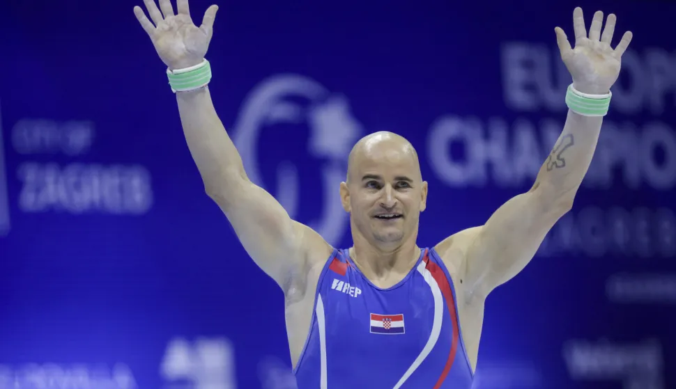Zagreb, 19.08.2026 - Europsko prvenstvo za gimnastičare - vi&scaron;eboj pojedinačno i kvalifikacije po spravama. Na fotografiji Filip Ude..foto HINA/ Admir BULJUBA&Scaron;IĆ/ abu