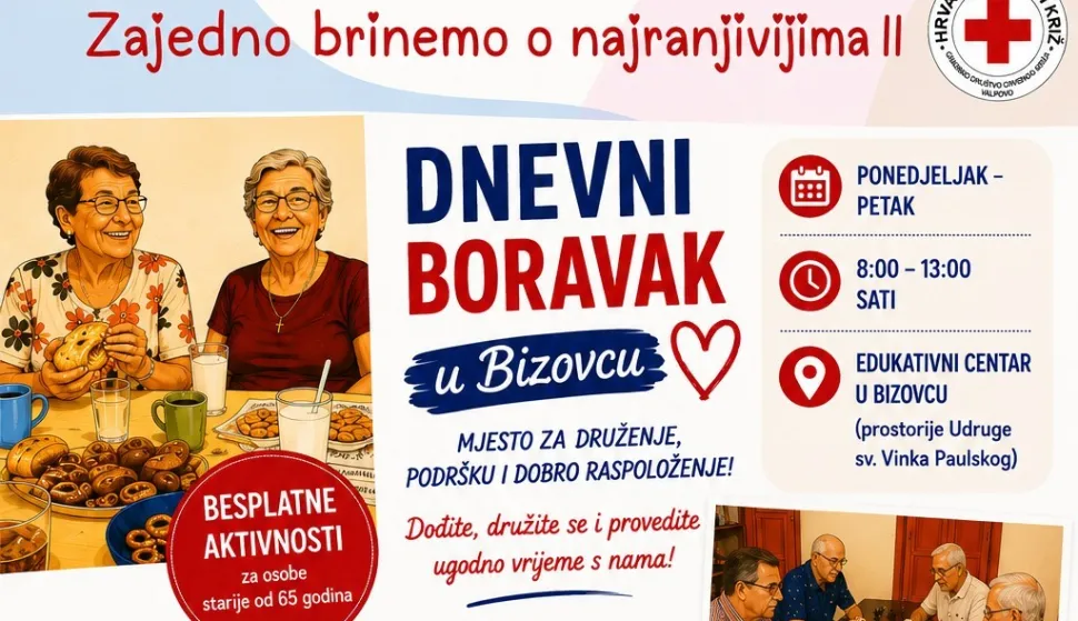 Bizovac poziva starije u Dnevni boravak - druženje, aktivnosti i besplatan prijevoz