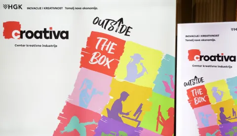 Zagreb, 25.08.2026 - Hrvatska gospodarska komora (HGK) na konferenciji za medije predstavlla je inicijativu CROATIVA te konferenciju CROATIVA - Outside the Box koje promoviraju kreativne i kulturne industrije te inovativno poduzetni&scaron;tvo. foto HINA/ Denis CERIĆ /dc