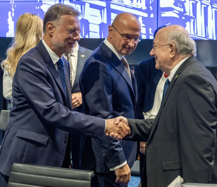 Zagreb, 25.8.2026 - Otvaranje godi&scaron;nje konferencije veleposlanika, generalnih konzula, konzula i vojnih izaslanika Republike Hrvatske. Na slici predsjednik Sabora Gordan Jandroković, ministar vanjskih i europskih poslova Gordan Grlić Radman i Mate Granić.Foto Hina/ Dario GRZELJ/ dag