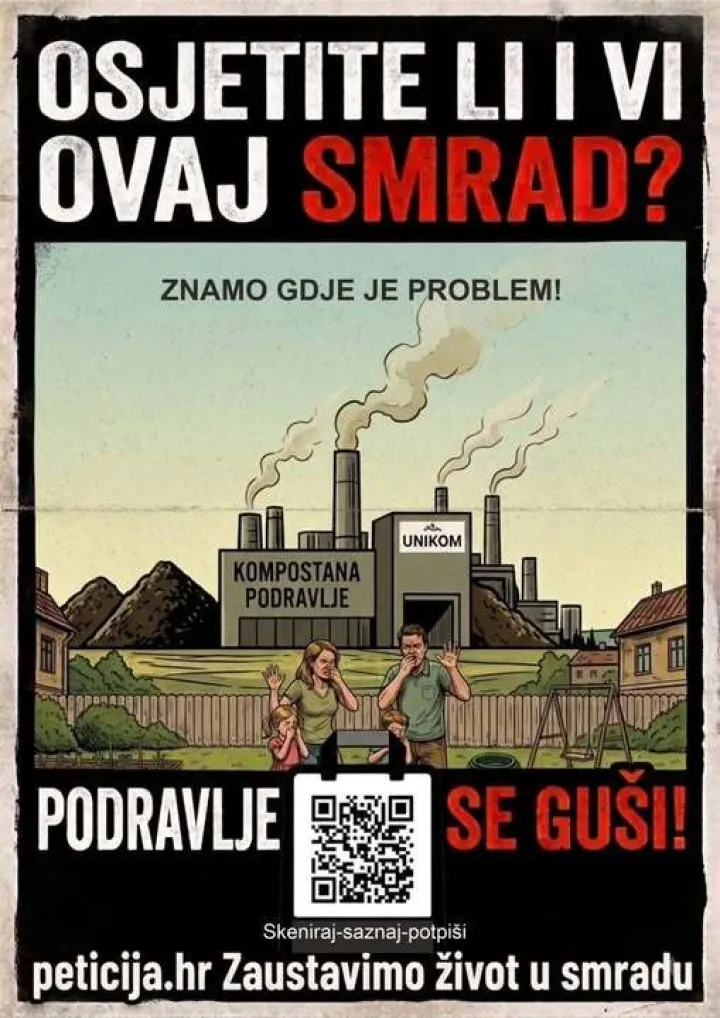 Mje&scaron;tani Podravlja zbog intenzivnog smrada koji već godinama dolazi iz kompostane na lijevoj obali Drave i koji im naru&scaron;ava zdravlje i životne uvjete odlučili su organizirati prosvjed na kojemu će tražiti njezino hitno izmje&scaron;tanje iz naselja