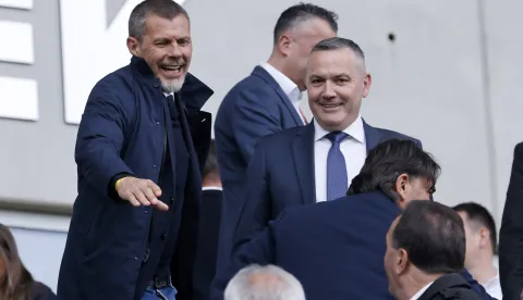 13.05.2026., Opus Arena, Osijek - SuperSport Hrvatski nogometi kup, finale, GNK Dinamo - HNK Rijeka. Zvonimir Boban i Marijan Kustic Photo: Davor Javorovic/PIXSELL