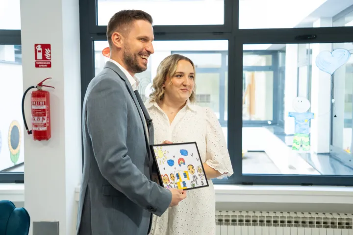 Osijek, 1. 9. 2026., Obilazak prvog dana u obnovljenom DV KrijesnicaIvan Radić; Valentina Marek; DV Krijesnica; dječji vrtić; prvi dan vrtića; pedago&scaron;ka godina; djeca; učenje; igra; obnova; ulaganje