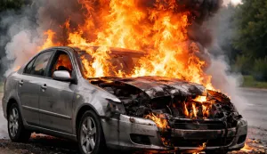 policija, požar, osobni automobil