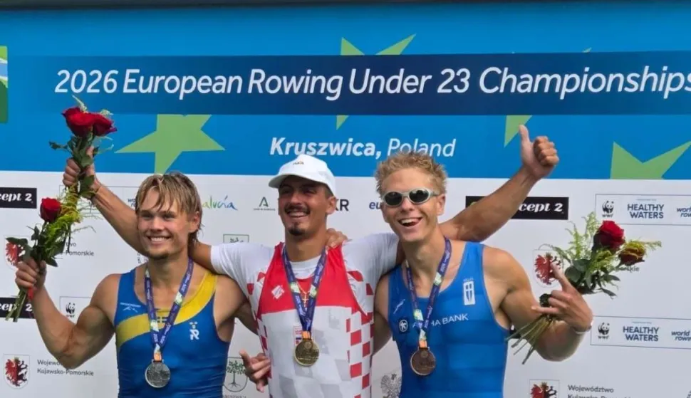 veslač Ivan Talaja osvojio je naslov europskog prvaka do 23 godine u samcu na EP u poljskoj Kruszwicy.FOTO: HRVATSKI VESLAČKI SAVEZ