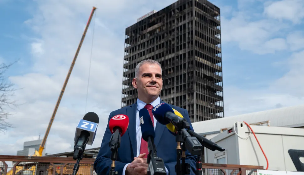 11.03.2026., Zagreb - Izjava Toncija Glavinica za medije na temu pripremih radova za pocetak uklanjanja Vjesnikova nebodera. Photo: Luka Antunac/PIXSELL