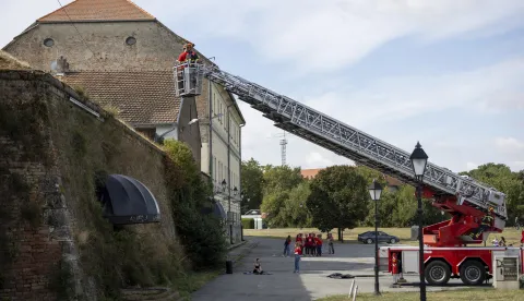 12.09.2026., Osijek - Nacionalno natjecanje ekipa prve pomoci Hrvatskog Crvenog kriza povodom Svjetskog dana prve pomoci, na kojemu su svoje znanje i vjestine odmjerile ekipe iz cijele Hrvatske kroz realisticne scenarije velikih nesreca. Photo: Davor Javorovic/PIXSELL