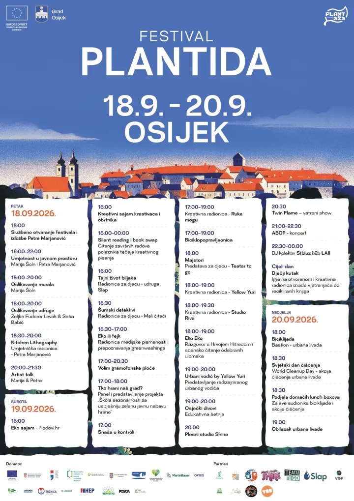 Udruga PLANTaža i ove godine organizira PLANTidu, ekolo&scaron;ko kreativni festival koji kroz edukativne,kulturne i umjetničke sadržaje promiče održiv način života, aktivno građanstvo i odgovoran odnos premaokoli&scaron;u.