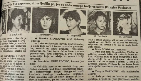 Osamdesetih je groznica aerobika zavladala Osijekom. Vježbalo se uz Vesnu i Milenu
