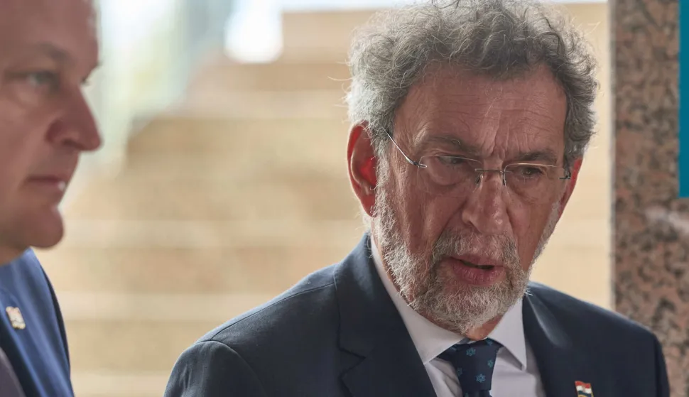 Zagreb, 14.09.2026. - Stjepan Laku&scaron;ić i Marija Vučković dali su izjave za medije nakon sjednice Vlade.Na fotografiji Radovan Fuchs.foto HINA/ Edvard &Scaron;U&Scaron;AK /es