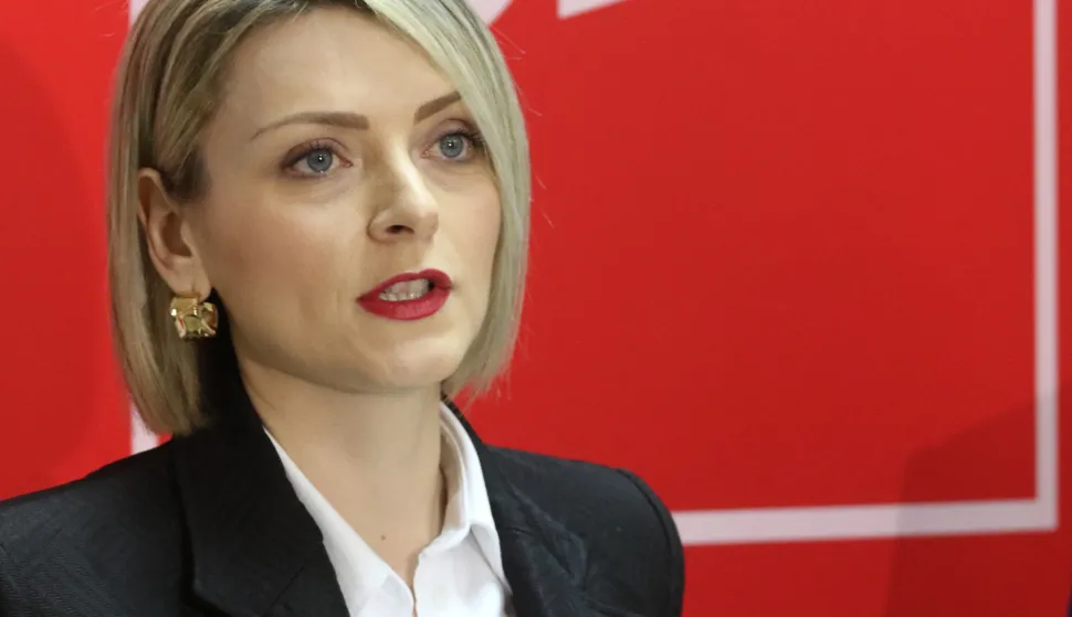 Osijek, 28. 02. 2025, Strossmayerova 5, press SDP, kandidatkinja za županicu, Sanja Bježančević.snimio GOJKO MITIĆ
