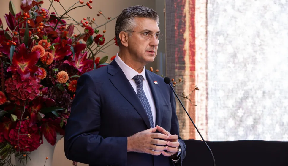 Zagreb, 16.09.2026.- Ususret novoj akademskoj godini i 250. obljetnici osnutka, Pravni fakultet Sveučili&scaron;ta u Zagrebu svečano je otvorio dvije obnovljene zgrade, u Ćirilometodskoj i Nazorovoj ulici.Na fotografiji Andrej Plenković.foto HINA/ Luka &Scaron;ANGULIN/ l&scaron;