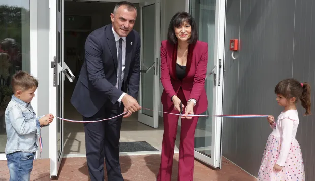 Rakitovica, 24. 09. 2026., Dječji vrtić Pinokio, DV Pinokio, novi vrtić, otvorenje, Dražen Trcović; Nata&scaron;a Trami&scaron;akSNIMIO BRUNO JOBST