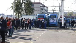 Zagreb, 28.09.2026. - Spremi&scaron;te ZET-a na Ljubljanici&nbsp;tijekom &scaron;trajka koji je jutros počeo u Holdingu i ZET-u. foto HINA/ Lana SLIVAR/ ls