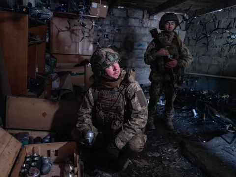 A handout picture taken and released by the press service of the 93rd Kholodnyi Yar Separate Mechanized Brigade on April 7, 2026 shows Ukrainian servicemen at their position in an undisclosed location, in Donetsk region, amid the Russian invasion of Ukraine. (Photo by IRYNA RYBAKOVA/93RD SEPARATE MECHANIZED BRIGADE "KHOLODNYI YAR"/AFP)/RESTRICTED TO EDITORIAL USE - MANDATORY CREDIT "AFP PHOTO/HANDOUT/ IRYNA RYBAKOVA /93rd SEPARATE MECHANIZED BRIGADE OF THE UKRAINIAN GROUND FORCES" - NO MARKETING NO ADVERTISING CAMPAIGNS - DISTRIBUTED AS A SERVICE TO CLIENTS
