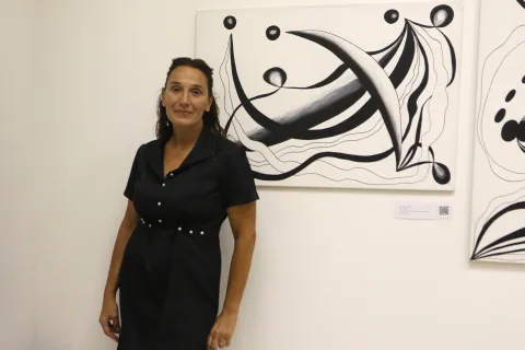 Osijek, 30. 09. 2026, Umjetnos i dobrobit, grupna izložba, Galerija Istarskog narodnog kazali&scaron;ta Pula, Galerija Knifer Osijek, otvorenje.Jasmina Pacek.snimio GOJKO MITIĆ