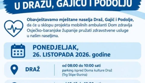 Liječnik i medicinska sestra stižu u Draž, Gajić i Podolje, evo kada će biti dostupni mje&scaron;tanima