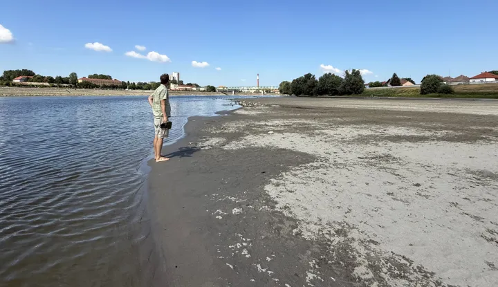 Osijek, 13. 07. 2026., Drava, rijeka Drava, nizak vodostaj, vodostajSNIMIO BRUNO JOBST