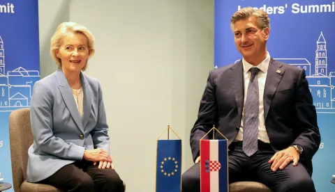 06.10.2025., Split - Bilateralni susret predsjednika Vlade Andreja Plenkovica s predsjednicom Europske komisije Ursulom van der Layen. Photo: Ivana Ivanovic/PIXSELL