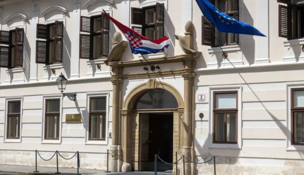 Zagreb, 6.5.2024 - Sastanak predsjednika HDZ-a Andreja Plenkovića s koalicijskim partnerima. Na slici zgrada Vlade, Banski dvori.Foto Hina/ Dario GRZELJ/ dag