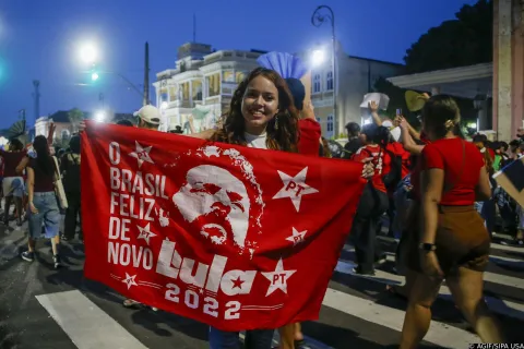 AM - MANAUS - 11/10/2026 - MANAUS, 2026 ELECTIONS, ACT IN SUPPORT OF LULA - An act for the re-election of President Lula was held on the afternoon of this Sunday (11) with a gathering at Largo de Sao Sebastiao and a march through the old center of the city of Manaus. Photo: Suamy Beydoun/AGIF (Photo by Suamy Beydoun/AGIF/Sipa USA) Photo: AGIF/SIPA USA