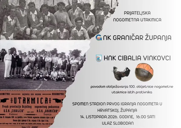 Plakat jubileja utakmice u Županji