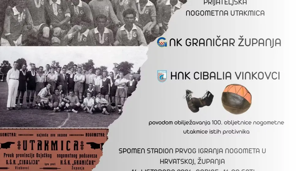 Plakat jubileja utakmice u Županji