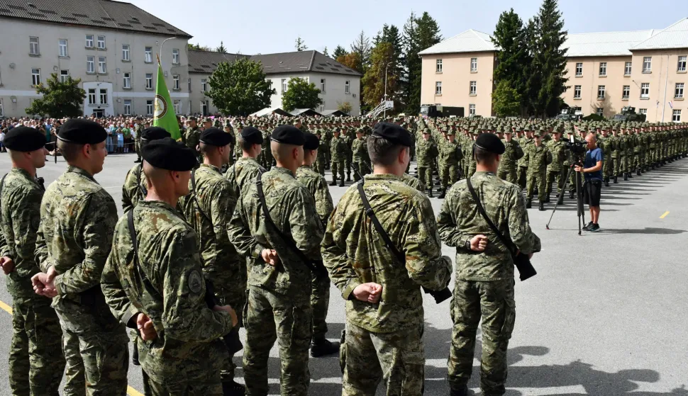 Požega, 28.08.2026. - Prisega ročnika na temeljnom vojnom osposobljavanju u pože&scaron;koj vojarni 123. brigade Hrvatske vojske. foto HINA/ ml