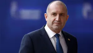 (FILES) Then Bulgaria's president Rumen Radev arrives for a EU Summit, at the EU headquarters in Brussels, on March 23, 2023. Former president Rumen Radev appears to many voters as the savior capable of offering Bulgaria a fresh start after the upcoming April 19, 2026 parliamentary elections, where he hopes to unite a highly fragmented protest electorate. (Photo by Kenzo TRIBOUILLARD/AFP)