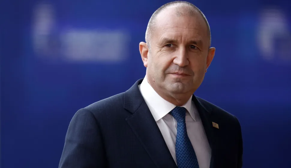 (FILES) Then Bulgaria's president Rumen Radev arrives for a EU Summit, at the EU headquarters in Brussels, on March 23, 2023. Former president Rumen Radev appears to many voters as the savior capable of offering Bulgaria a fresh start after the upcoming April 19, 2026 parliamentary elections, where he hopes to unite a highly fragmented protest electorate. (Photo by Kenzo TRIBOUILLARD/AFP)