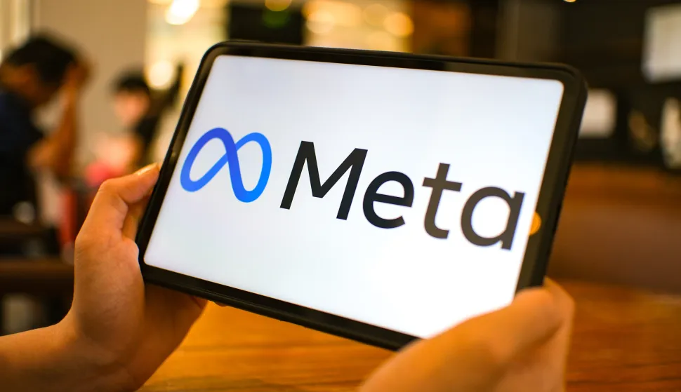 In this photo illustration, the Meta logo is seen displayed on a tablet screen. (Photo by Sheldon Cooper/SOPA Images/Sipa USA) *** Strictly for editorial news purposes only *** Photo: SOPA Images/SIPA USA