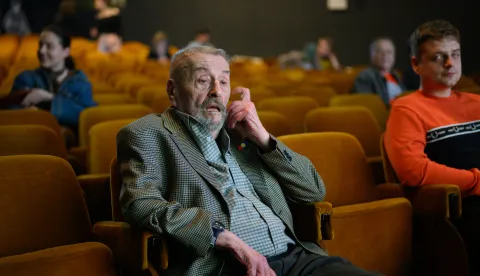 08.04.2024., Zagreb, Kino Kinoteka - Hrvatsko drustvo filmskih kriticara dodijelilo je 32. put godisnju nagradu Oktavijan za najbolje filmove u kategorijama namjenskog, eksperimentalnog, animiranog, dokumentarnih i igranih filmova te manjinskih koprodukcija, a dodijeljena je i godisnja nagrada Vladimir Vukovic za najboljeg filmskog kriticara te Zlatni Oktavijan za zivotno djelo. Dobitnik nagrade Zlatni Oktavijan, Boris Kolar. Photo: Davor Puklavec/PIXSELL