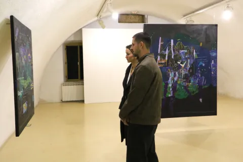 Osijek, 23. 10. 2026, Galerija Kazamat, otvorenje izložbe. Kustos u gostima, "Mjesta između", Petre &Scaron;abić.snimio GOJKO MITIĆ