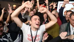 25.10.2026., Beograd, Srbija - Obracanje iz stozera Studentske liste. Studentska lista osvojila je 51,47 posto glasova. Aleksandar Vucic priznao je poraz. Photo: STRINGER/PIXSELL