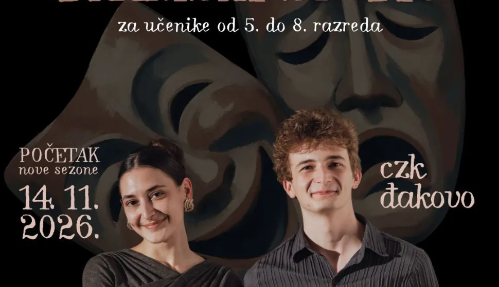ĐakovoCentar za kulturu Đakovo pokreće Dramskip studio za osnovce od 5. do 8. razredaListopad 2026.